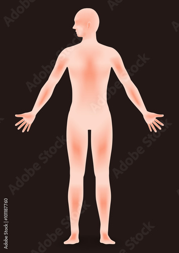 human body silhouette, face as seen from the side, vector illustration