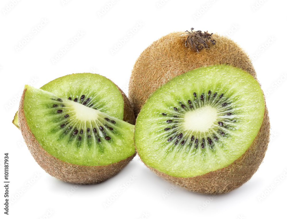Kiwi fruit close-up isolated on a white background. Kiwi fruit close-up isolated on a white background.