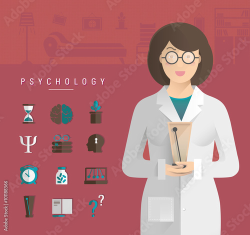 Women in a white coat psychologist.