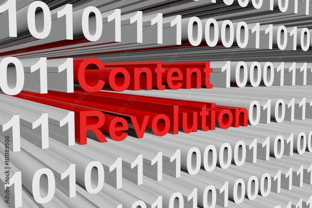 content revolution presented in the form of binary code