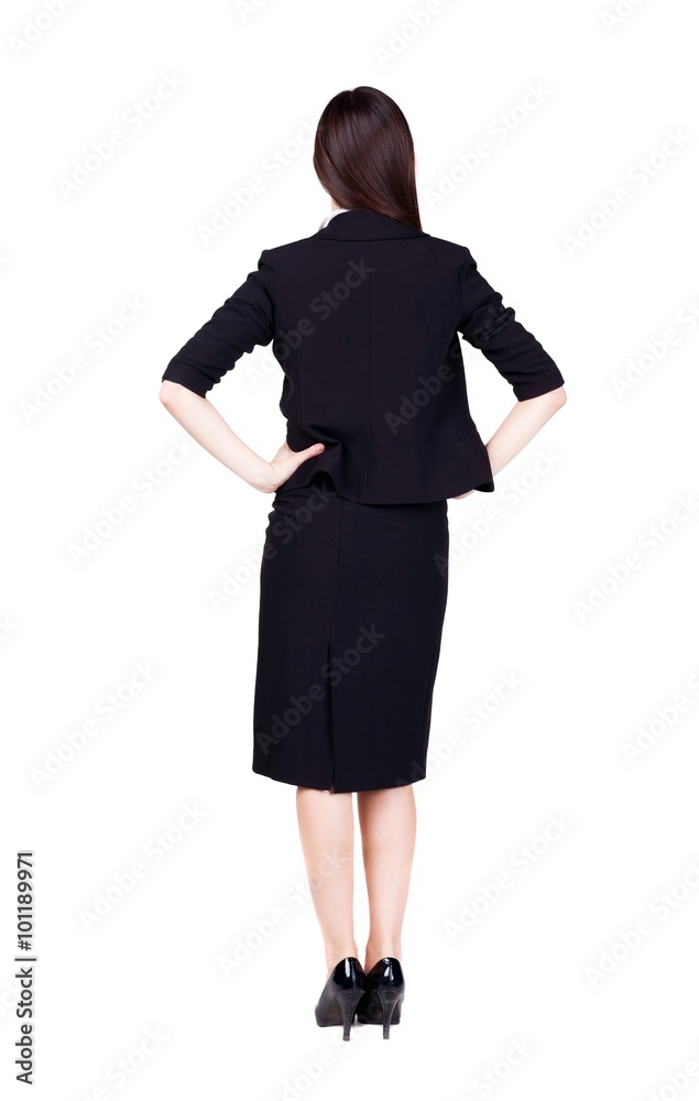 back view of thoughtful business woman contemplating. back view of thoughtful business woman contemplating.