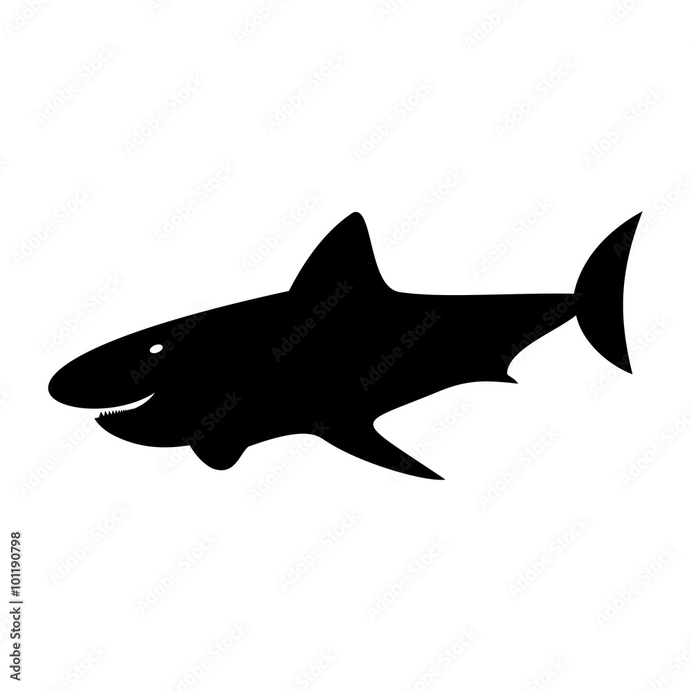 Obraz premium fish shark icon on white background,vector illustration