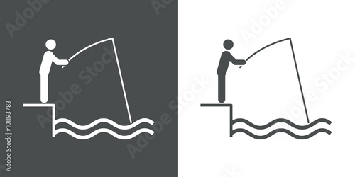 Icono plano pescador #1