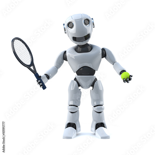 3d Robot plays tennis