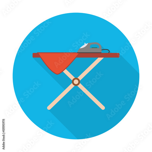 ironing board flat icon with long shadow for web