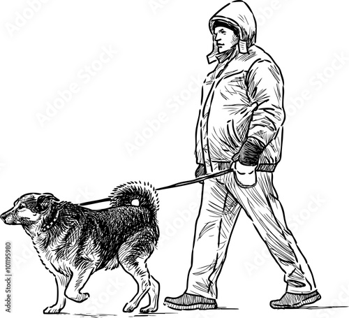 person with his dog