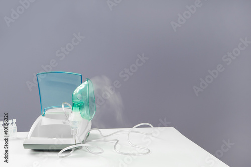 inhalation / The inhaler on a table in the clinic or at home.