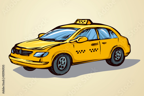 Taxi. Vector drawing