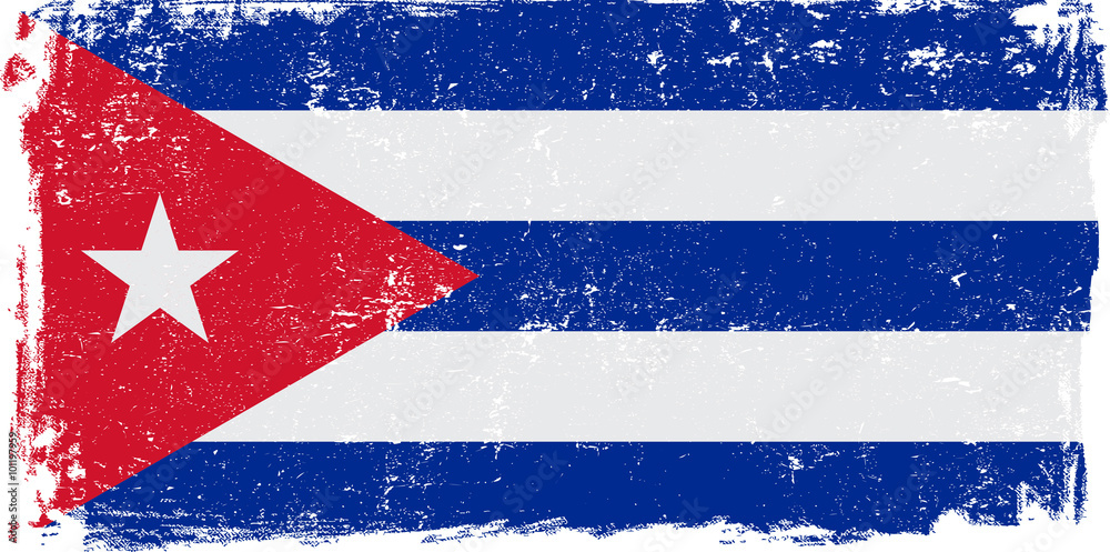 Fototapeta premium Cuba Vector Flag on White