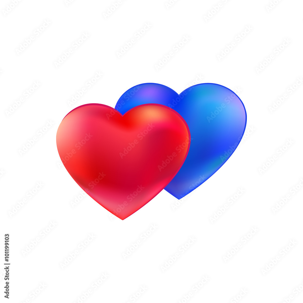 Different Hearts together vector logo