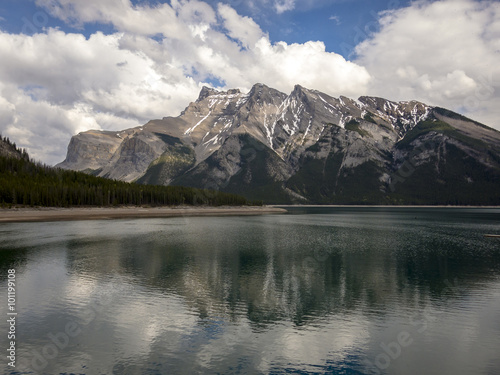 Scenic View Overlooking Lake Minnewanka of Banff NP, Canada