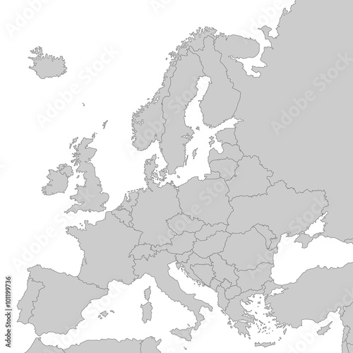 Kontinent Europa in Grau - Vektor