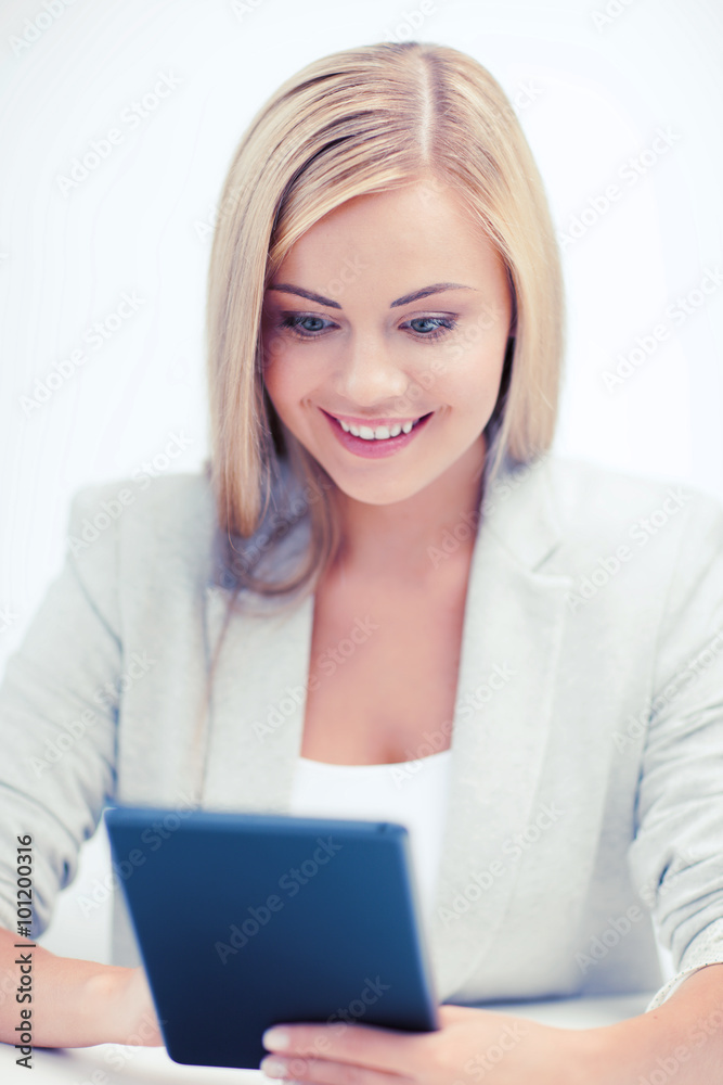 smiling student girl with tablet pc smiling student girl with tablet pc