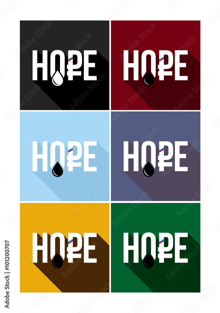 Russian crisis - hope, vector flat text with rouble Russian crisis - hope, vector flat text with rouble