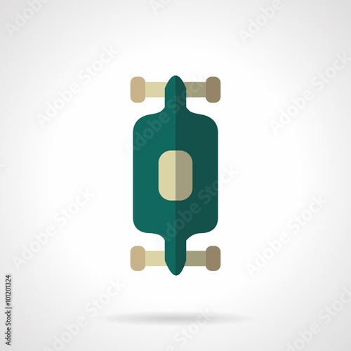 Street longboarding flat color vector icon