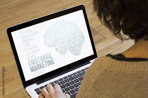 woman computer emotional marketing