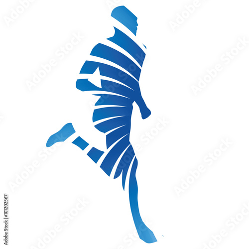 Vector runner, abstract silhouette of running man