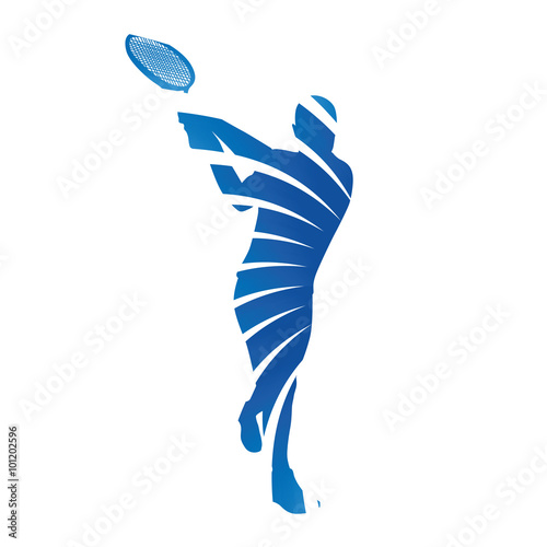 Tennis player silhouette, vector illustration