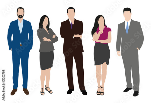 Collection of business people illustrations in different poses