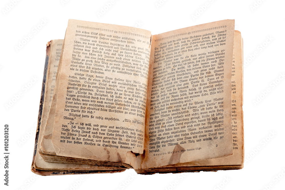 Fototapeta premium Altes aufgeschlagenes Buch 