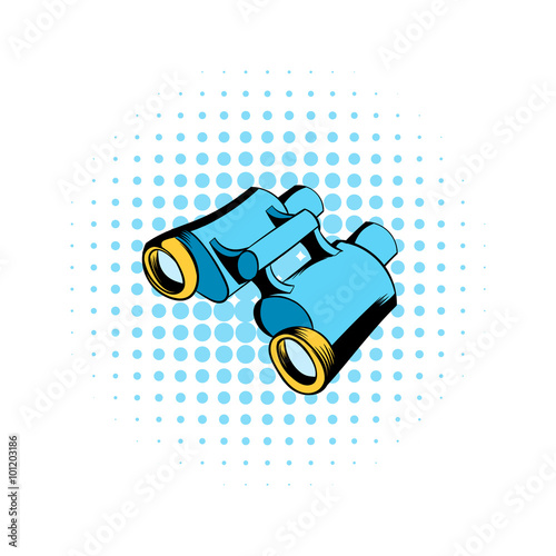Black binoculars comics icon
