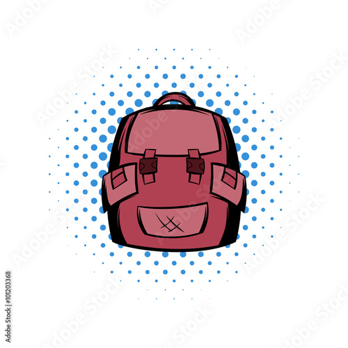 Backpack school comics icon
