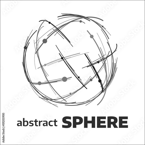 Vector three dimension sphere. Style globe design.