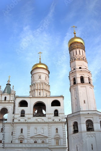 Moscow Kremlin. Blue sky background.