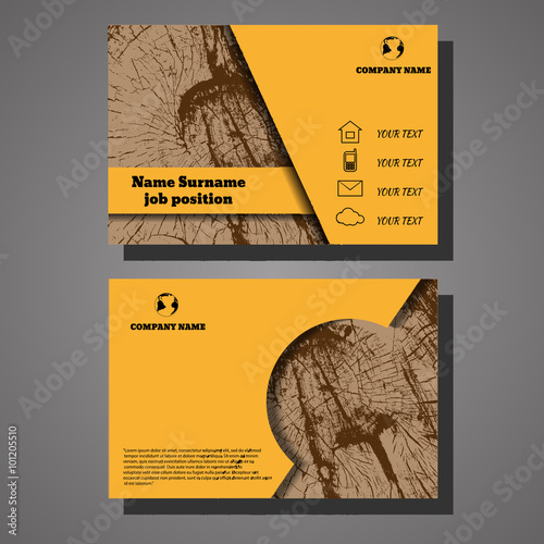 Vector abstract creative wooden design business cards eps 10