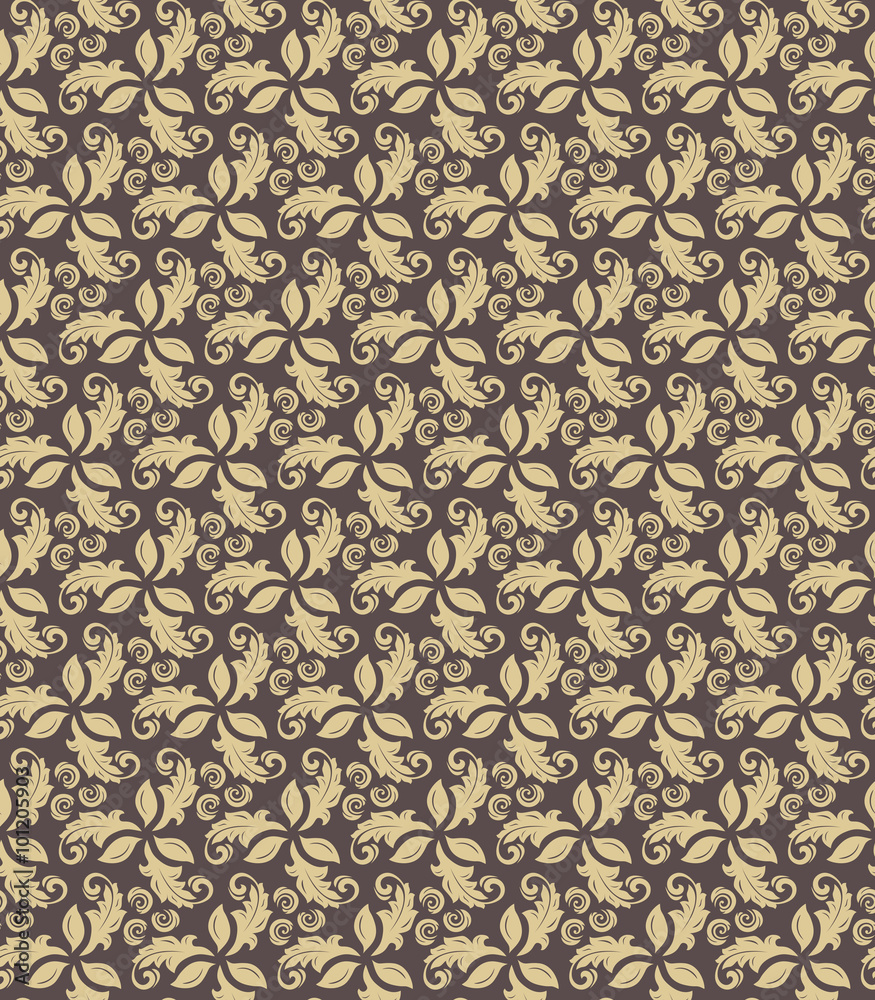 Floral vector ornament. Seamless abstract classic fine pattern