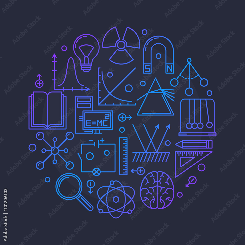 Physics vector glossy illustration Physics vector glossy illustration