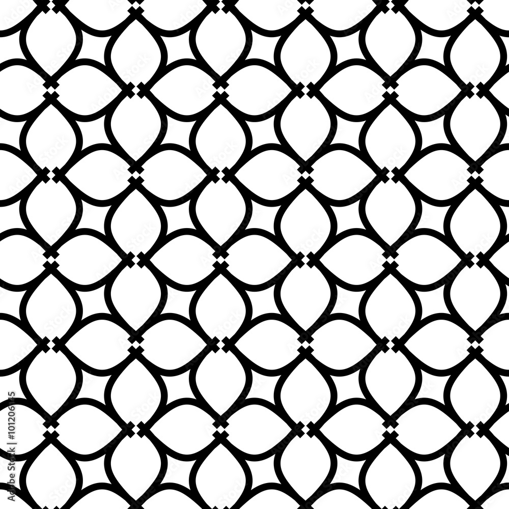 Seamless vector black and white ornament. Modern geometric pattern with repeating elements Seamless vector black and white ornament. Modern geometric pattern with repeating elements