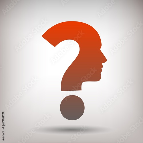 Pictograph of question mark and man