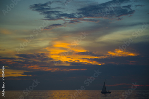 Sunset over the Gulf of Thailand.    © sanchos303