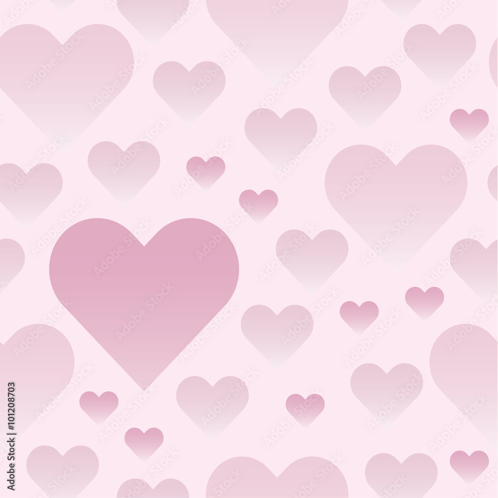 Pink background with hearts for web page backgrounds, textile designs, fills, banners 