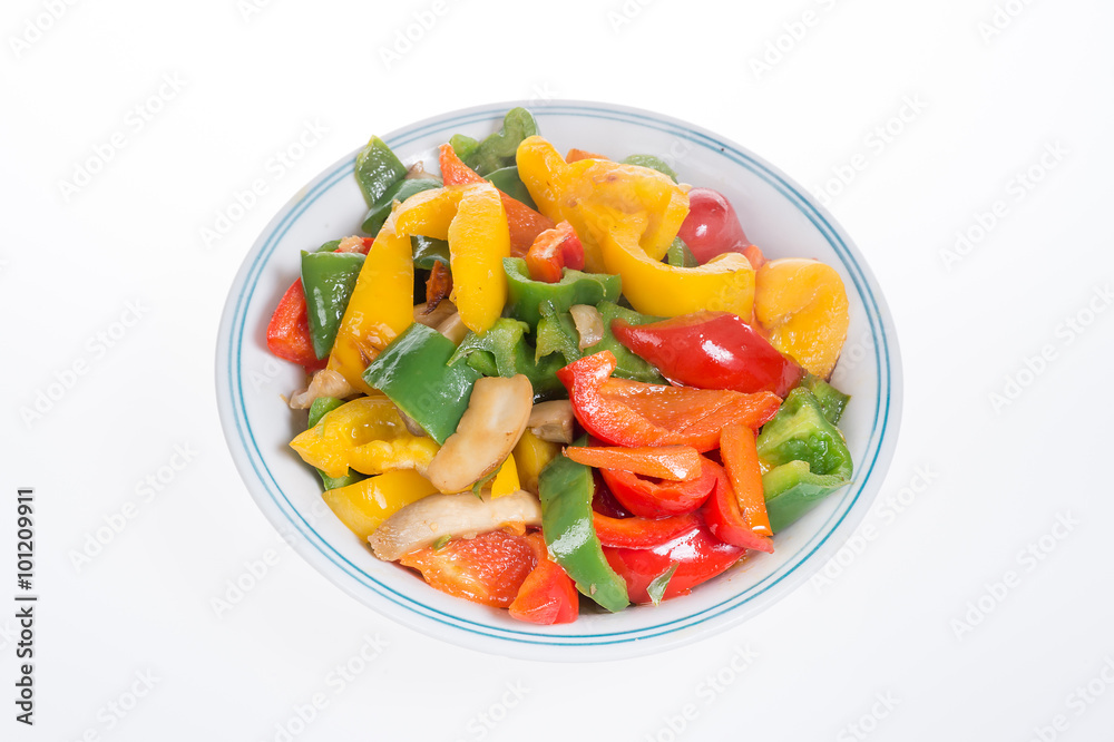 grilled green pepper,red pepper,yellow pepper