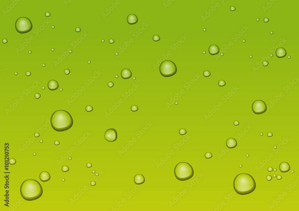 gouttes d'eau vectoriel fond vert