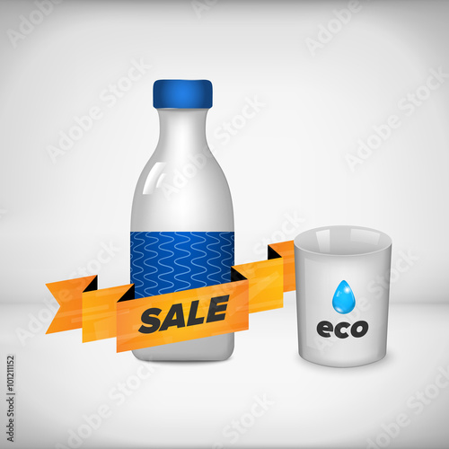 Milk bottle with glass