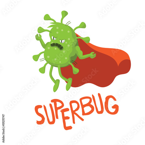 
Cartoon superbug. EPS 10 vector.