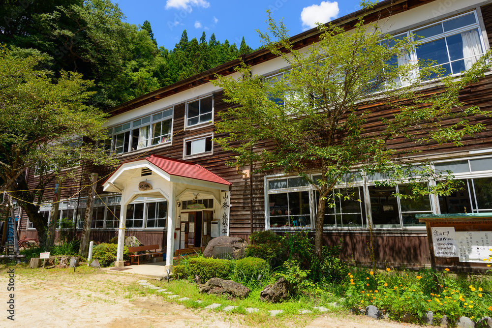 Old Kizawa elementary school in Iida, Nagano, Japan
