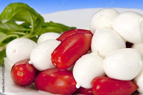 Italian food cherry mozzarella of buffalo photo