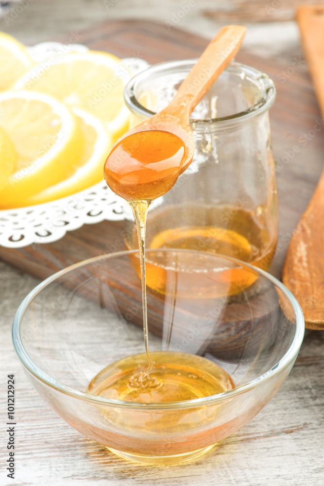 still life of honey and lemon still life of honey and lemon