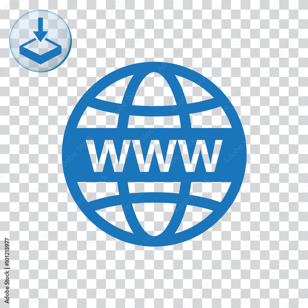 WWW with globe sign icon web and mobile. - obrazy, fototapety, plakaty 