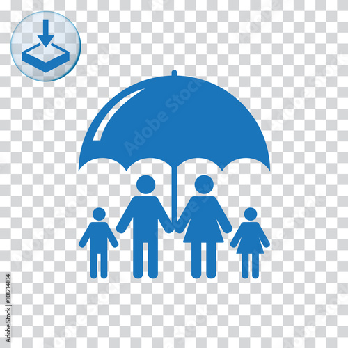 Family safe insurance sign icon.