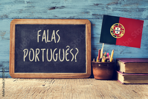 question falas portuges? do you speak Portuguese? photo
