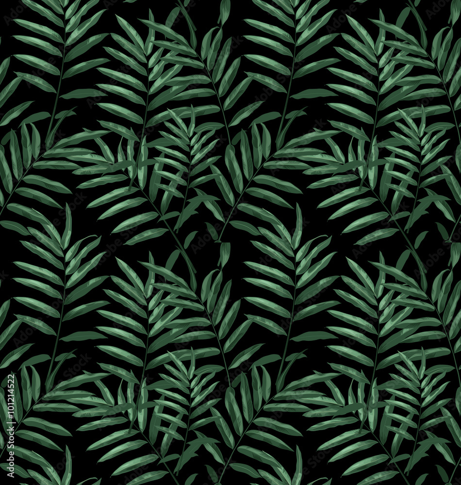 tropical  leaves seamless pattern