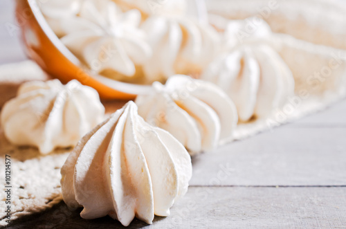White sweet meringue photo