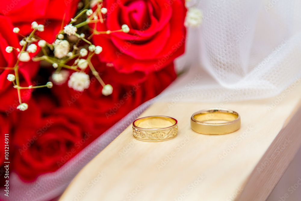 Wedding rings of bride and groom Wedding rings of bride and groom