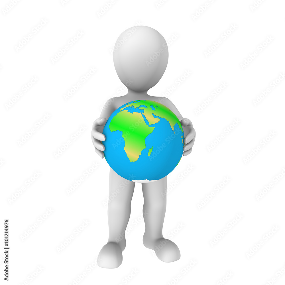 3d human with earth 3d human with earth