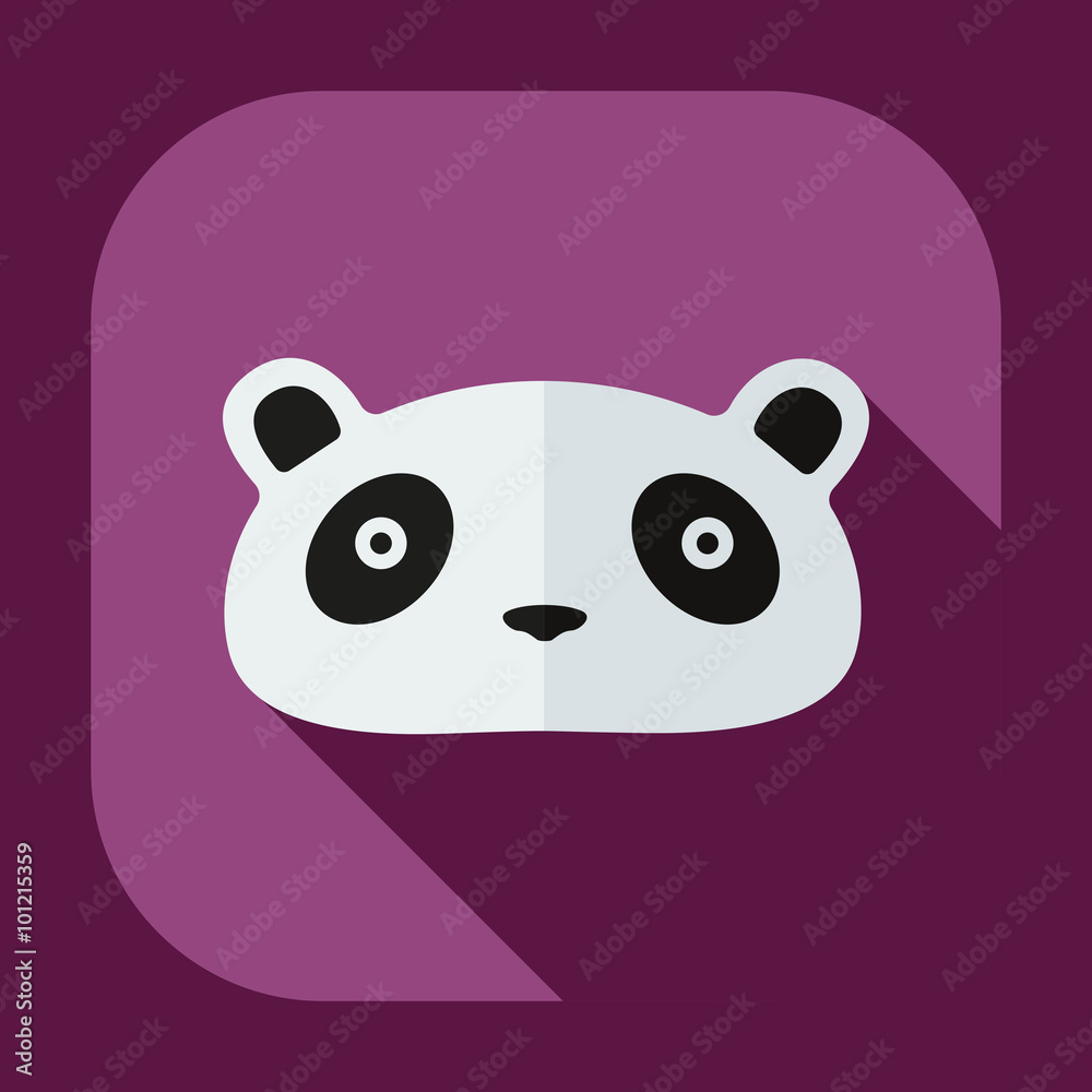 Flat modern design with shadow icons pandas Flat modern design with shadow icons pandas